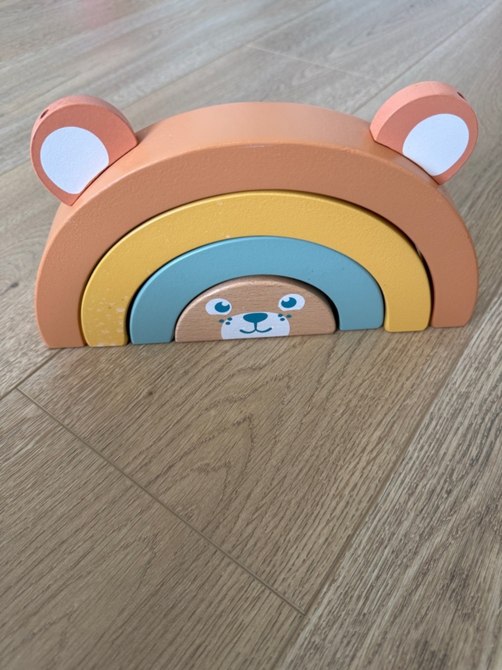 Wooden Bear Stacking Rainbow Toy kids